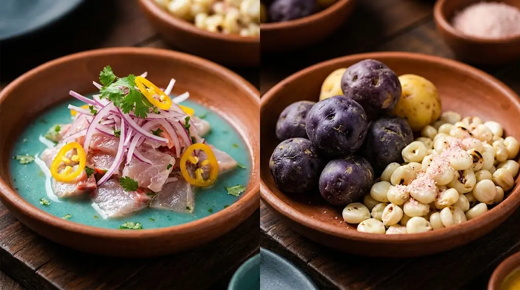 Comparing coastal seafood vs Andean cuisine in Peru across regions.